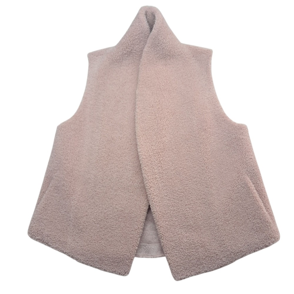 Anthropologie Norla Canada Rhodes Sherpa Vest Women's‎ S/M Pink Sherpa Heavy